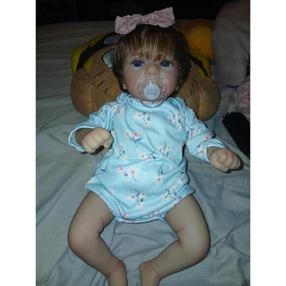 🆕17Inch Full Cloth Body With Vinyl Limbs Baby Doll Baby Girl Realistic Doll - Picture 3 of 9
